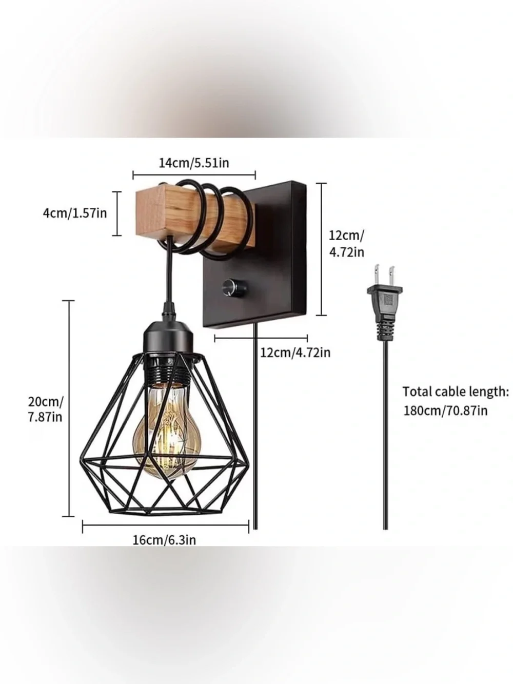 2 Pcs Retro Wrought Iron Cage Wall Sconces